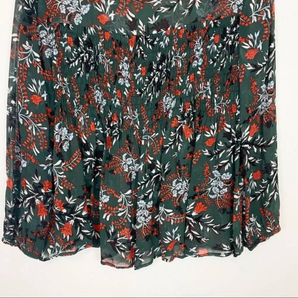 Maje | Lo Fleur Crepe Georgette Sheer Blouse Size 3 / L / 8/10 - Picture 4 of 9